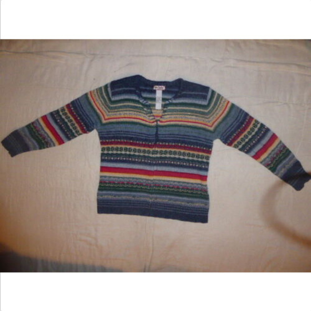 Tiara Int. Cardigan Sweater S Fair Isle Nordic Zip